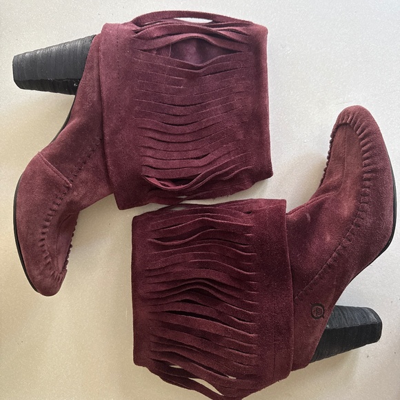 Born Banbury Burgundy Suede Boots - Picture 1 of 4